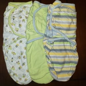 Lot of 3 Swaddle Blankets with Velcro